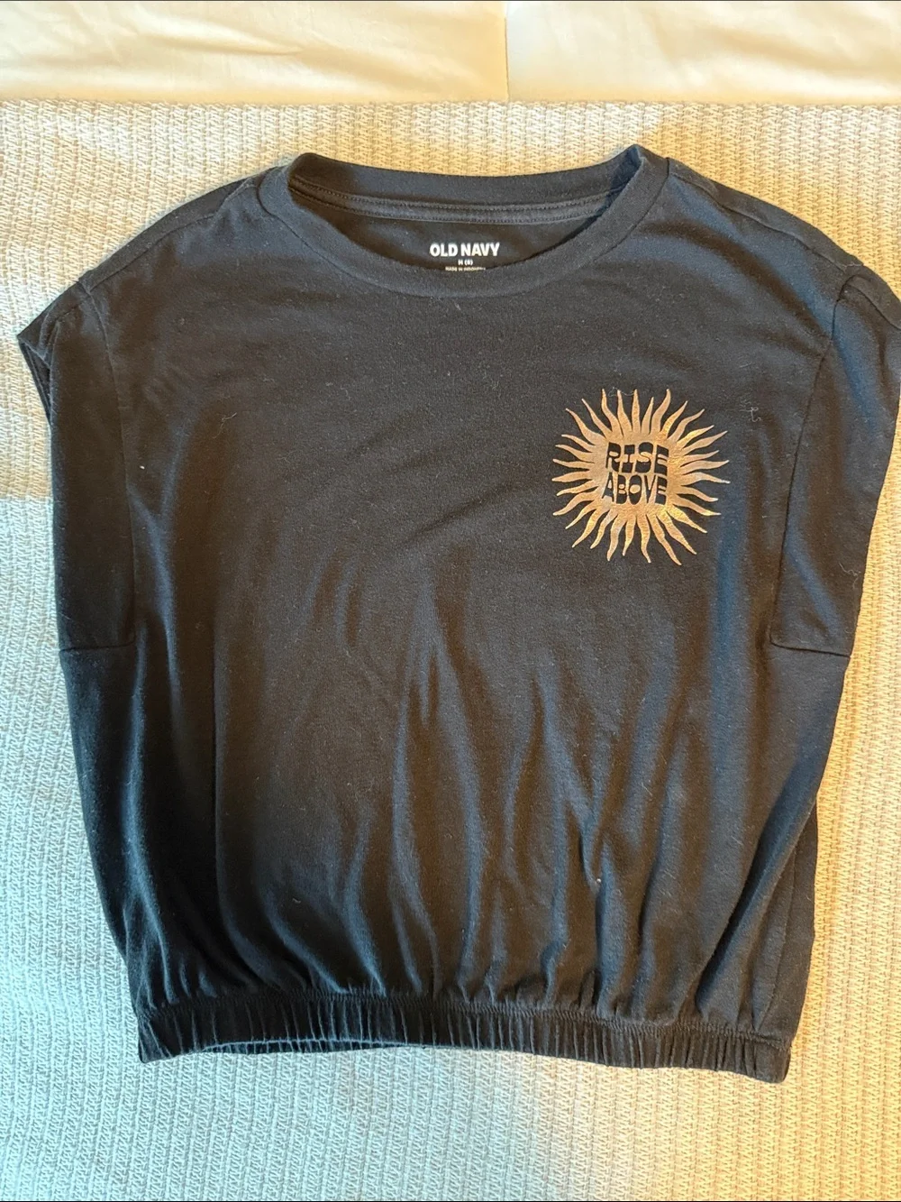 Old Navy Black Graphic Tee & Burgundy-White Raglan Kids Tops (2-Pack)